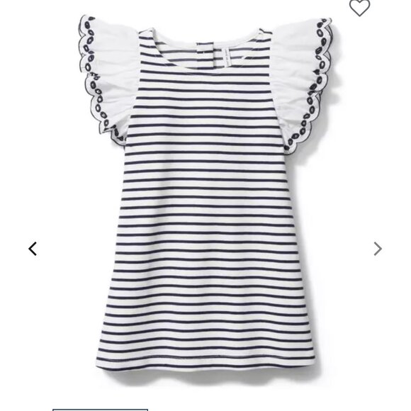 Janie and Jack nautical flutter sleeve eyelet ruffle dress size 12/18 months - Picture 1 of 8